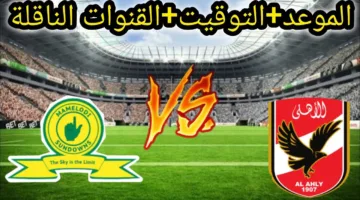 موعد مباراه الاهلي وصن داونز في دوري الأبطال.. القناة الناقلة وحكم اللقاء