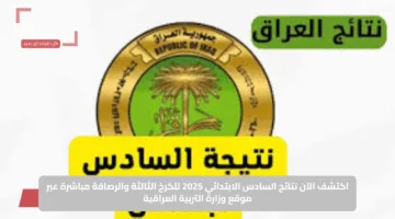 رابط مفعل: نتائج السادس الابتدائي الدور الأول 2025 في عموم المحافظات “بغداد والكرخ وغيرها”