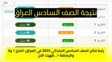 رسميًا.. ظهور نتائج الصف السادس الابتدائي الدور الأول 2025 في الرصافة الأولى والكرخ الثالثة