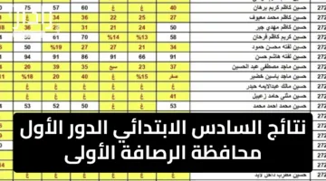 تم الإعلان رسميًا.. نتائج السادس الابتدائي الدور الأول 2025 محافظة الرصافة 1 والكرخ 3 والاستعلام عنها عبر ntaejna