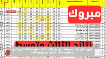 “ظهرت الآن”.. رابط سريع للحصول على نتائج الثالث المتوسط 2025 الدور الأول لجميع محافظات العراق عبر موقع نتائجنا