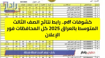 ترقبوا.. نتائج الثالث متوسط 2025 الدور الاول عبر موقع نتائجنا في عموم محافظات العراق