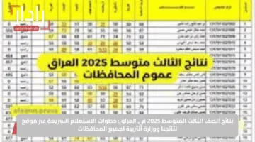 عبر بوابة نتائجنا.. احصل على نتائج الثالث المتوسط 2025 الدور الأول PDF لكل محافظات العراق فور صدورها