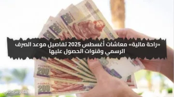 «راحة مالية» معاشات أغسطس 2025 تفاصيل موعد الصرف الرسمي وقنوات الحصول عليها