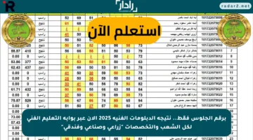 برقم الجلوس فقط.. نتيجة الدبلومات الفنية 2025 الآن عبر بوابة التعليم الفني لكل الشعب والتخصصات “زراعي وصناعي وفندقي”