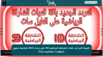اضبط الآن تردد قناة الشارقة الرياضية HD نايل سات 2025 لمتابعة جميع البطولات العالمية مجاناً