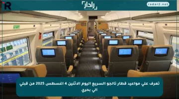 تعرف على مواعيد قطار تالجو السريع اليوم الإثنين 4 أغسطس 2025 من قبلي إلى بحري